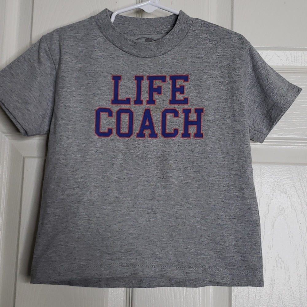 🖤5/$12 Kid Dangerous Gray Life Coach Shirt Size 4